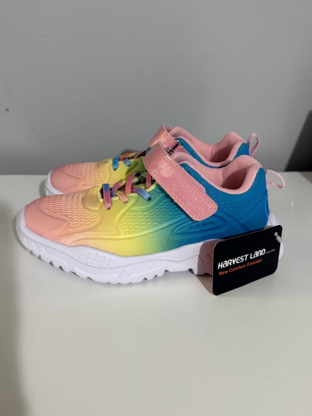 Harvest Land Kids' Rainbow Gradient Athletic Sneakers - Pink/Blue